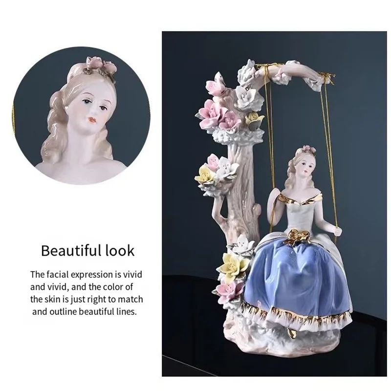 Nordic luxury office interior ceramic beauty women figure sculpture modern desktop ornament home decor
