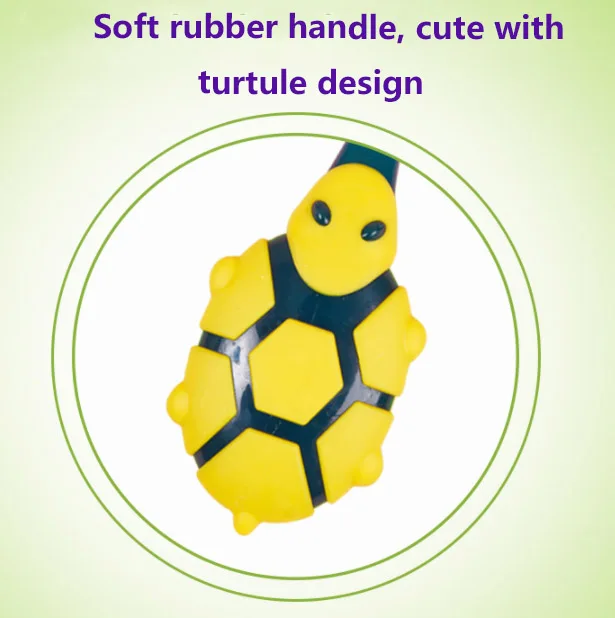 OEM Cute turtle design cartoon kids toothbrush with free car toy gift 600 million+ times soft bristles grinding