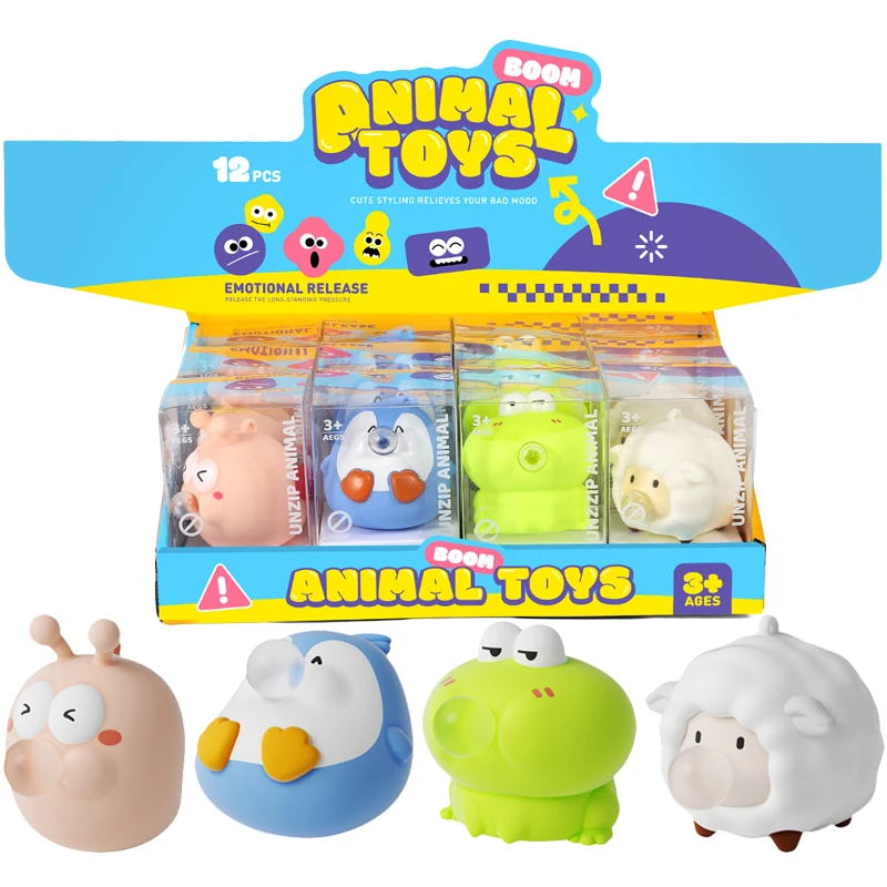 New Cute cartoon Animal Anti-Anxiety Ball Stress Relief Toys Spit Bubbles Squeeze Toys for Kids Adults