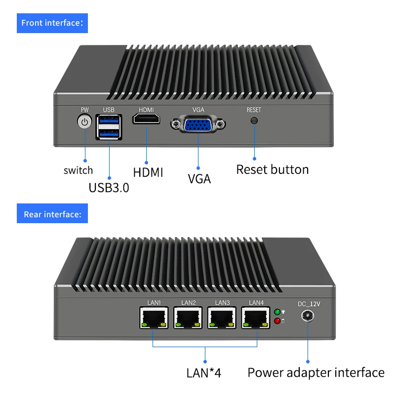Guanfeng 2021 J3160 Mini PC with 4*I211 LAN ports