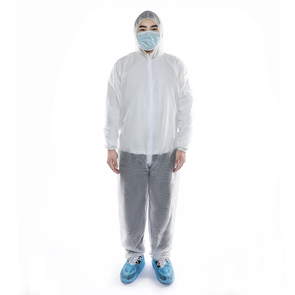 Disposable nonwoven coverall with hat farm overalls with feet waterproof and dustproof with Manufacturer Cheap price