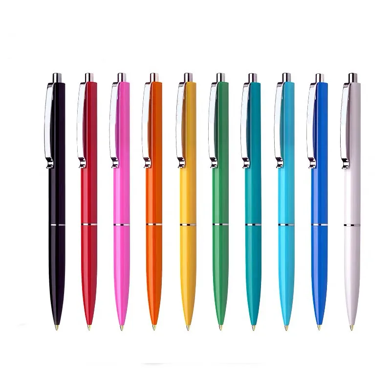 Colorful Simpy Brand Prom Biros Cheap Good Quality Advertising  Metal Clip Plastic Barrel Ballpoint Pen with Custom Logo Imprint