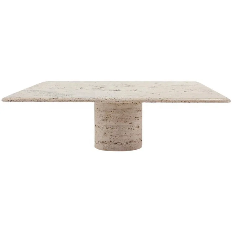 Modern bedside table marble side table living room small travertin opus tisch cube round stone base top travertine coffee table