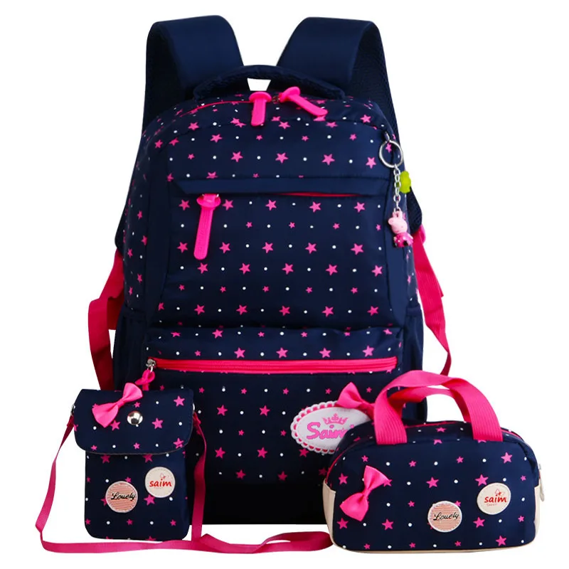 
Hot 3 pcs set fashion lightweight student backpacks school bags for girls 