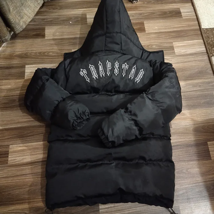 Cheap Shipping Unisex Winter Trapstar Thick Coats Detachable Hat Bubble Puffer Jacket Streetwear Men