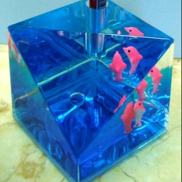 Оптовая продажа, индивидуальный прозрачный держатель для ручек, контейнер, акриловый держатель для ручек с жидкостью, Милая Рыба