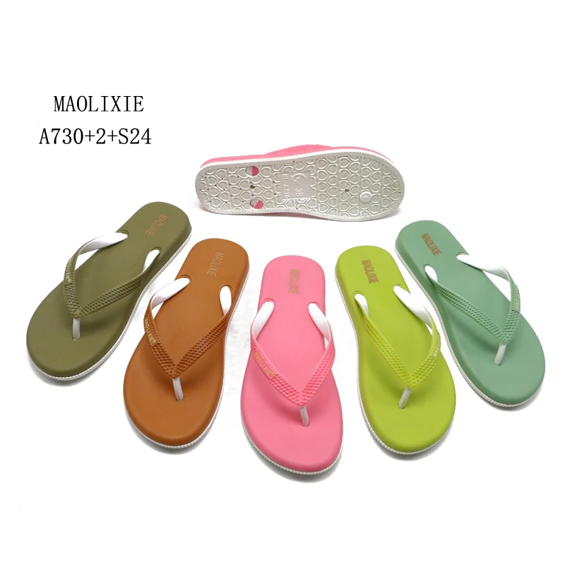 New latest white tong flip flops lady slipper bathroom slippers pvc beach summer