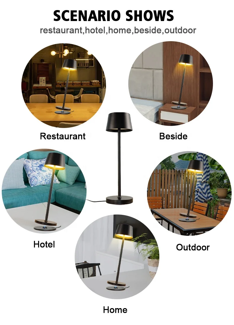 Заводская Современная перезаряжаемая металлическая Светодиодная настольная лампа с регулируемой яркостью и зарядным основанием