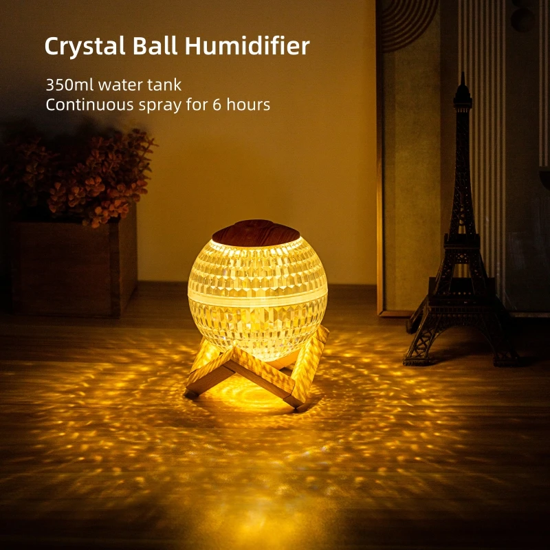 High Quality Humidificador Mini Ultrasonic Air Humidifier Soft Night Light Usb Crystal Double Spray Humidifiers