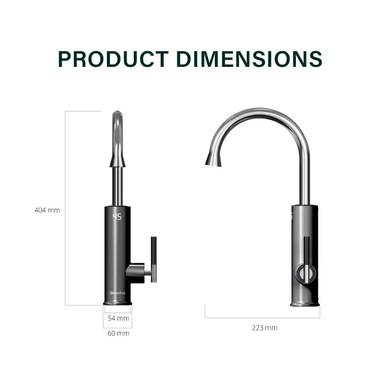 Briwellna 220V мгновенный кран с горячей водой Однорычажный смеситель для кухни с подогревом кран светодиодный цифровой дисплей электрический водонагреватель гейзер кран