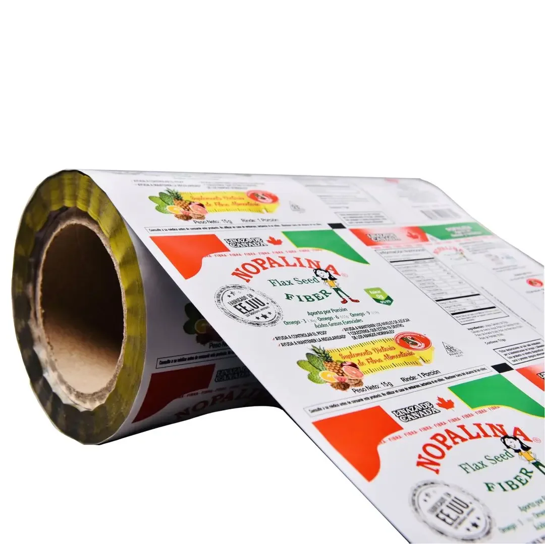 Laminated Plastic Roll Film, PE Packaging Mylar Roll Film Color Printed Sachet Film Roll Plastic Rollstock, Printed Roll Stock