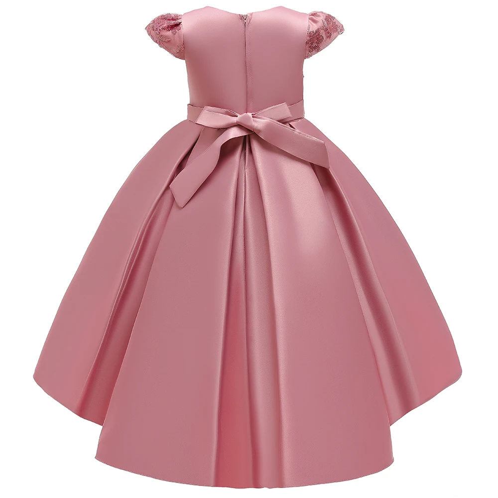 High Quality Summer Frock Kids Party Wear Flower Girl Western Formal Trailing Birthday