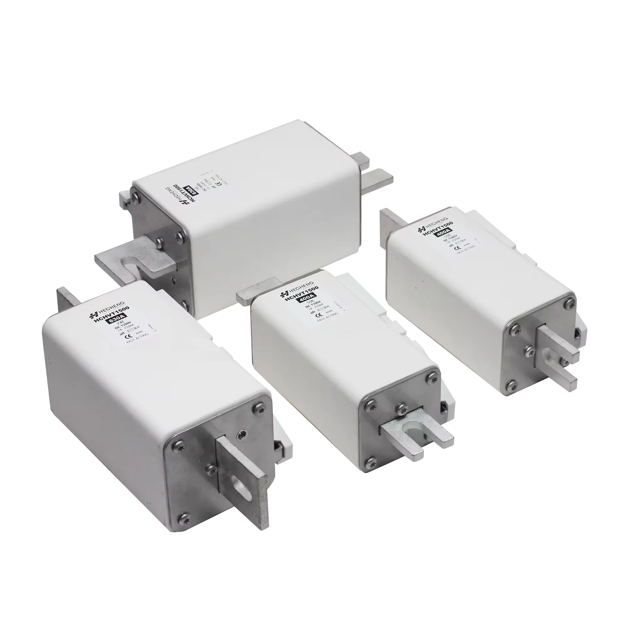 Высоковольтные Автомобильные предохранители постоянного тока с квадратным кузовом предохранители для электромобиля 1500VDC 100-630A 250kA RoHS соответствие требованиям