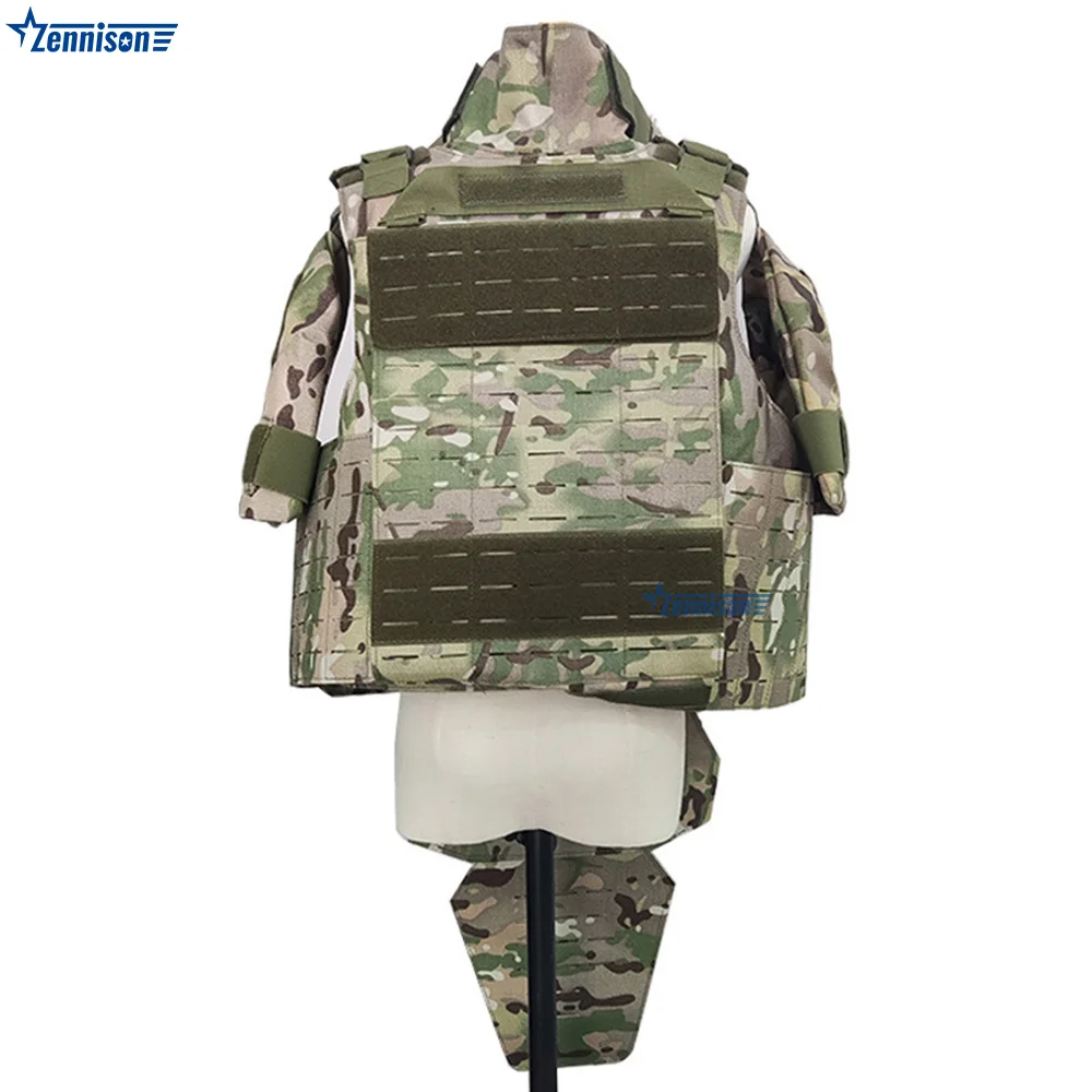 Zennison Manufacturer In Stock Laser Cutting Combat Vest Full Body with Throat Protection Vest