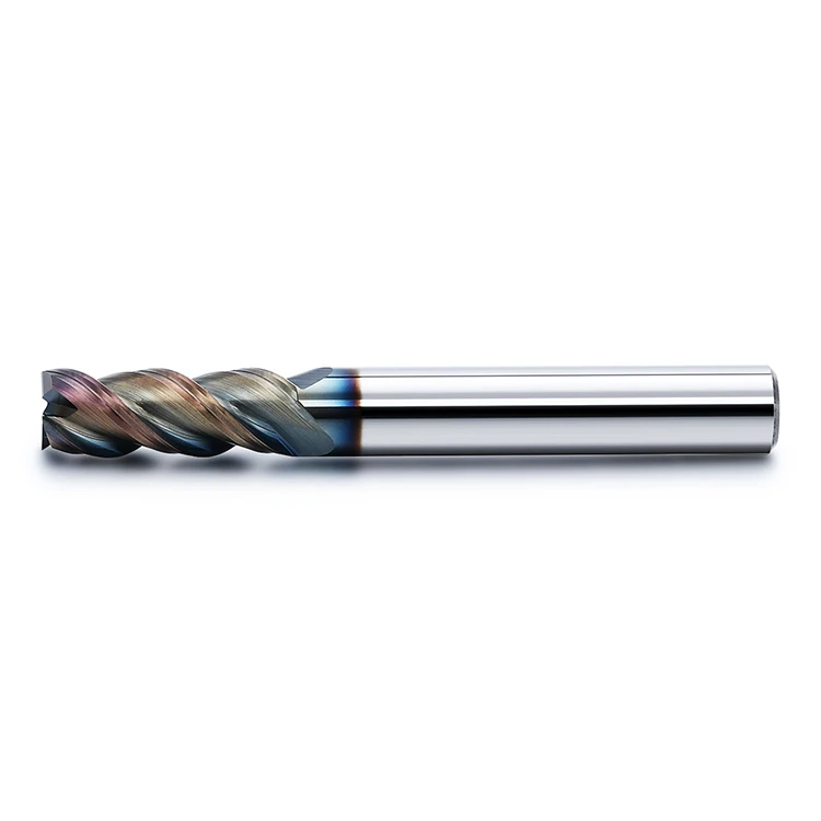 DOHRE HRC45/55 4 Flutes Solid Carbide End Milling Cutter DLC Coated With Straight Shank For Steel Parts