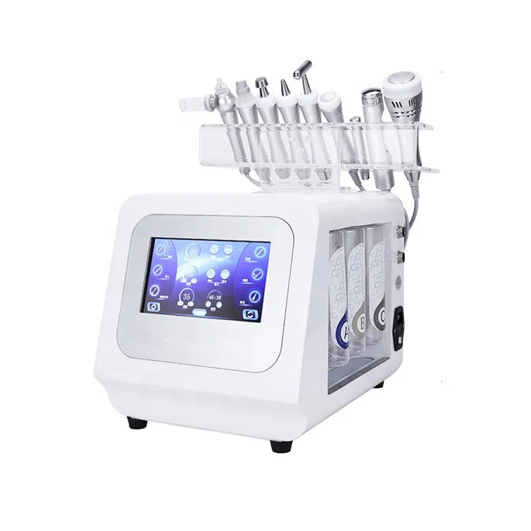 HydroDermabrasion Facial 9 Handle Water Oxygen MicroCarving Peeling Machine Skin Care Deep Cleansing Jet Moisturizing Instrument
