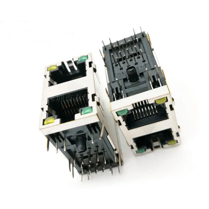 Double Layer 90 Degree 8P8C RJ45 Connector With Light Shield