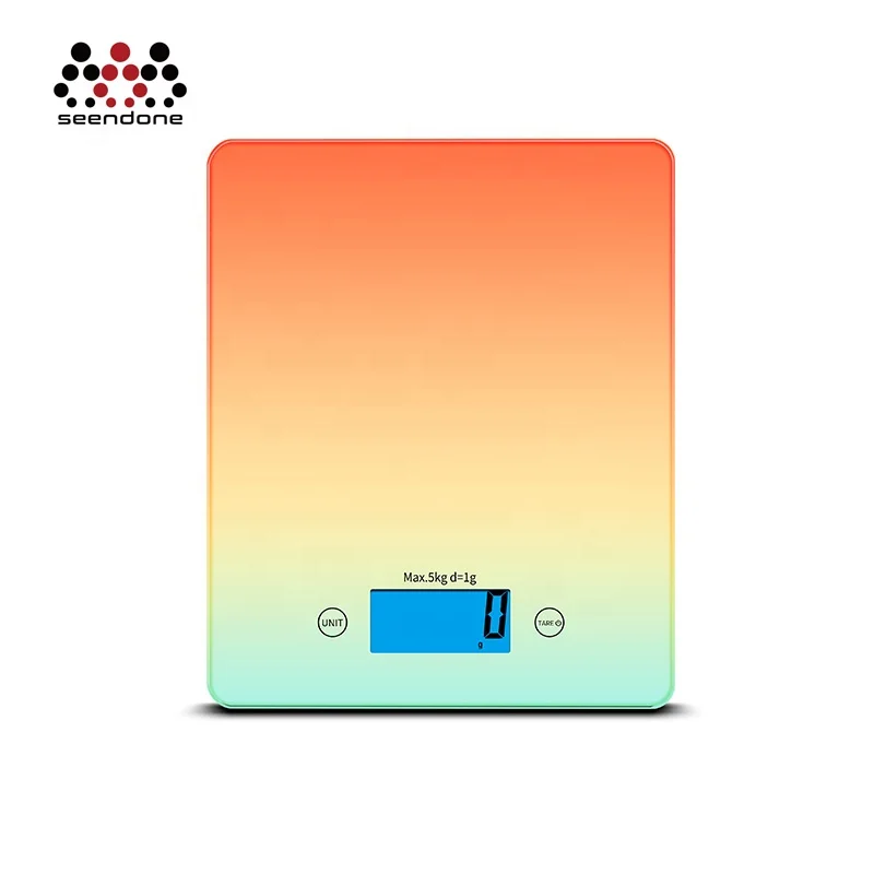 fashion design 5000 g x 1 g accuracy glass platform cooking tool kitchen scale