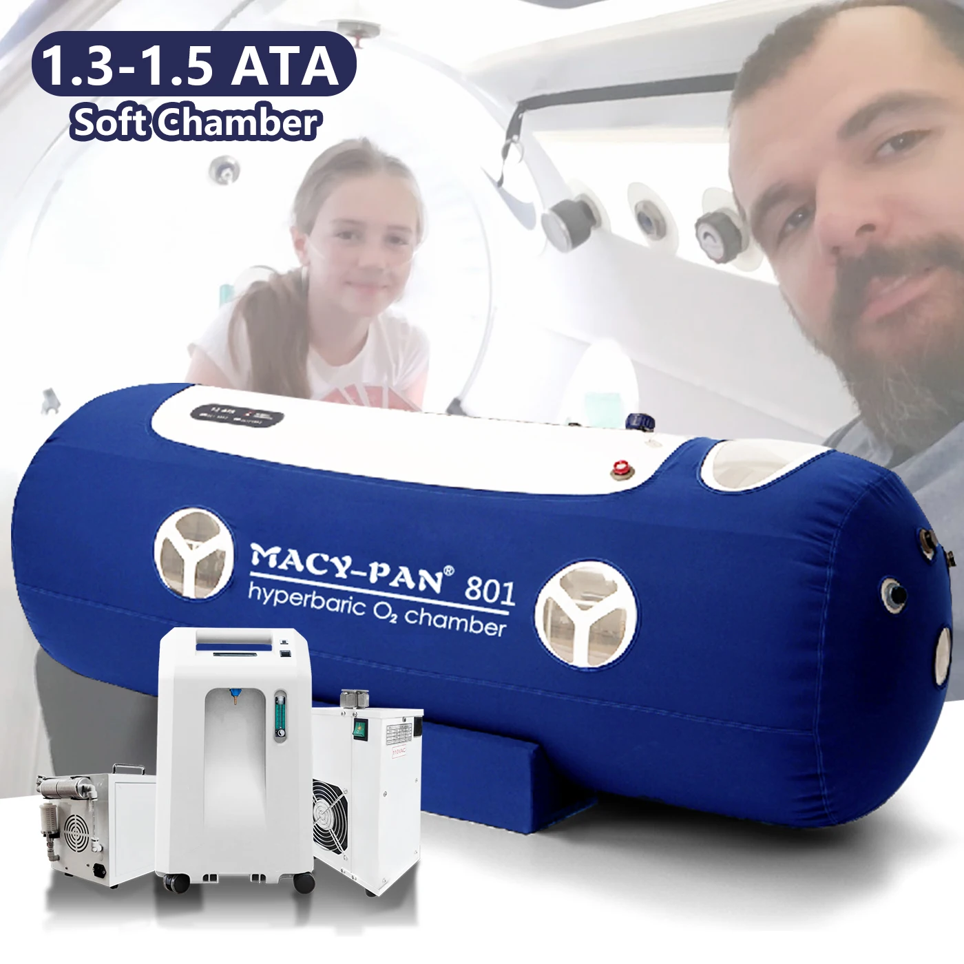 Macy Pan Hyperbaric Soft Chamber Low Pressure 1.5 ATA Lying Hyperbaric Oxygen Chamber Inflatable Hyperbaric Camera