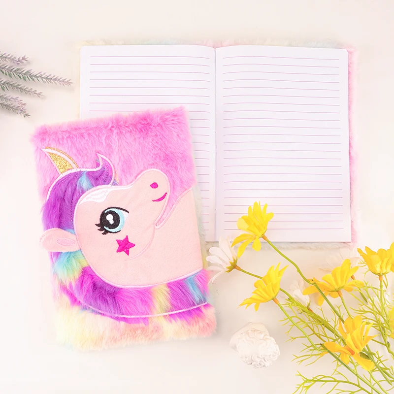 Soft Touch Diary Fur Manufacturer Plush Diary ,Plush Animal Type Girl Dream Sweet Journal/ Student Notebook