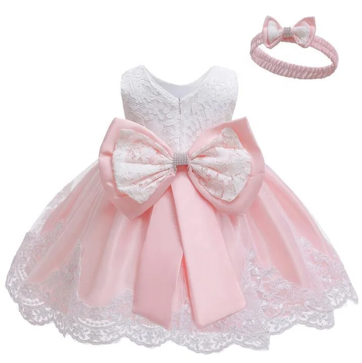Mikatale RD0062 4Year Old Girl Party Dress Bow Knot Tutu Lace Princess Dress for Toddler Girls
