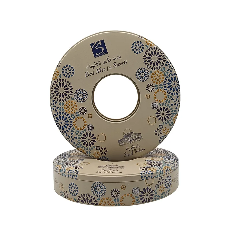 Manufacturer customized metal packaging tinplate can food high-grade biscuit ring iron box tin boxes for food