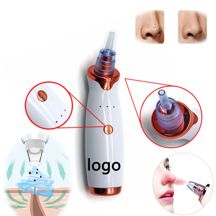 4 in 1 blackhead vacuum suction extractor blackhead remover face deep nose cleaner, laser blue light acne treatment device