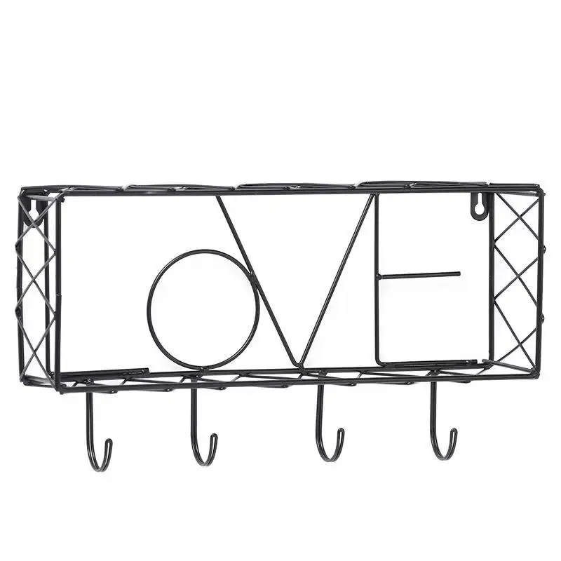 
Simple iron free perforated wall shelf creative home living room hook storage shelf behind the door 