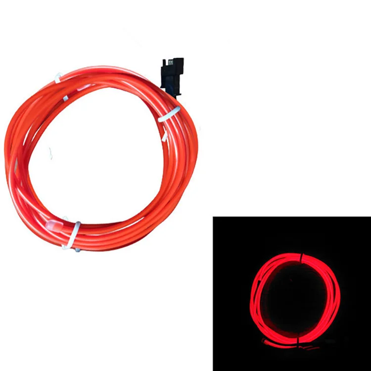 3-е поколение, 2,3 мм, неоновая светящаяся Светодиодная лента, подключение электропровода к автомобилю с неоновым инвертором, контроллер, литая электропровод