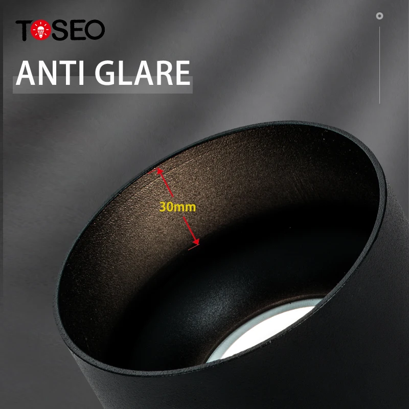 Cylinder Gu10 Commercial Spotlight 7W Sand Black Adjustable Surface Mounted Downlight