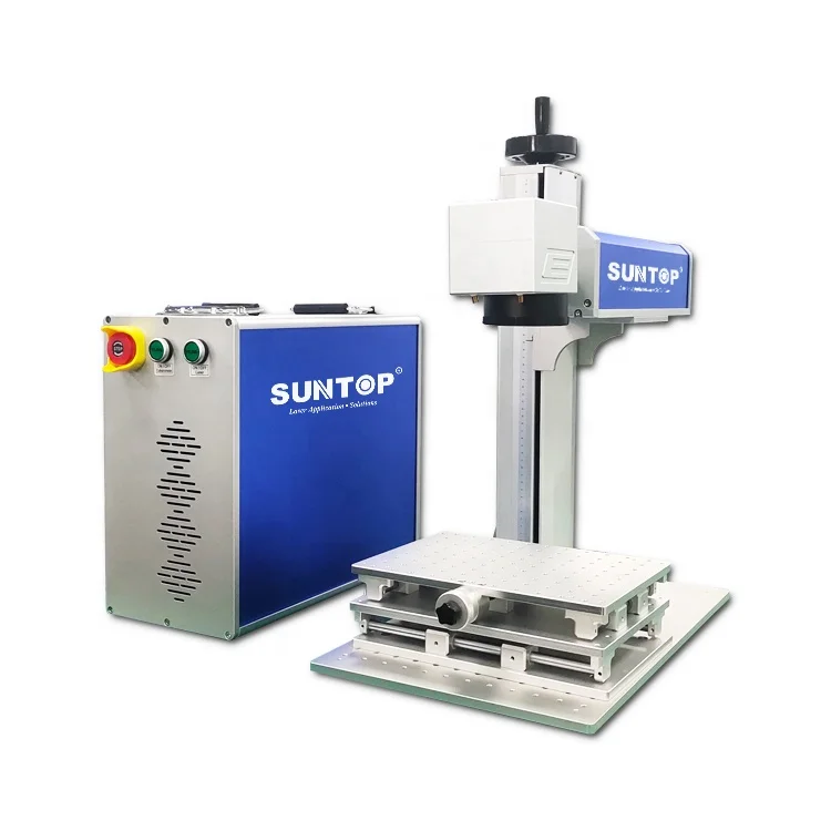 Good quality  laser marking software EZCAD portable fiber laser machine for metal jewelry plastic with 2D  work table