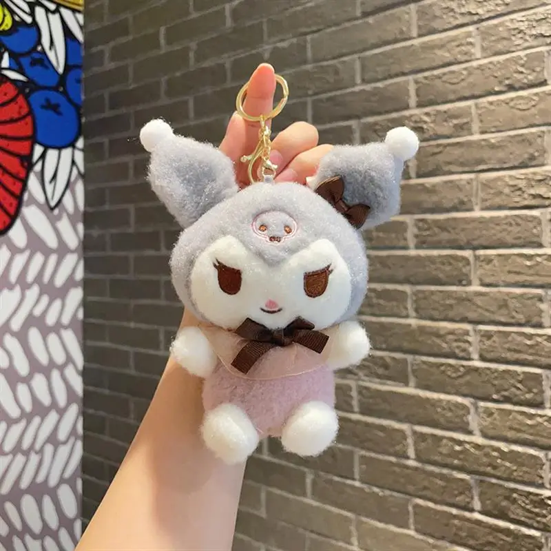 Wholesale Cartoon Plush Bear Melody Kuromi keychain Pendant Cute Doll Hellos kitty Sanrios Keychain