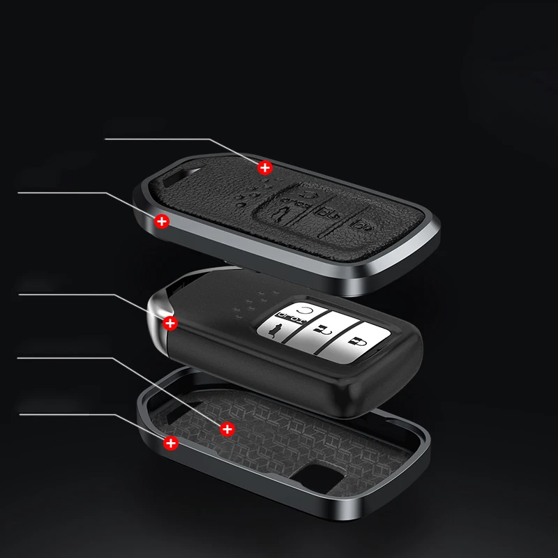 Personality Design Leather Luxury Car Key Case Cover For Honda