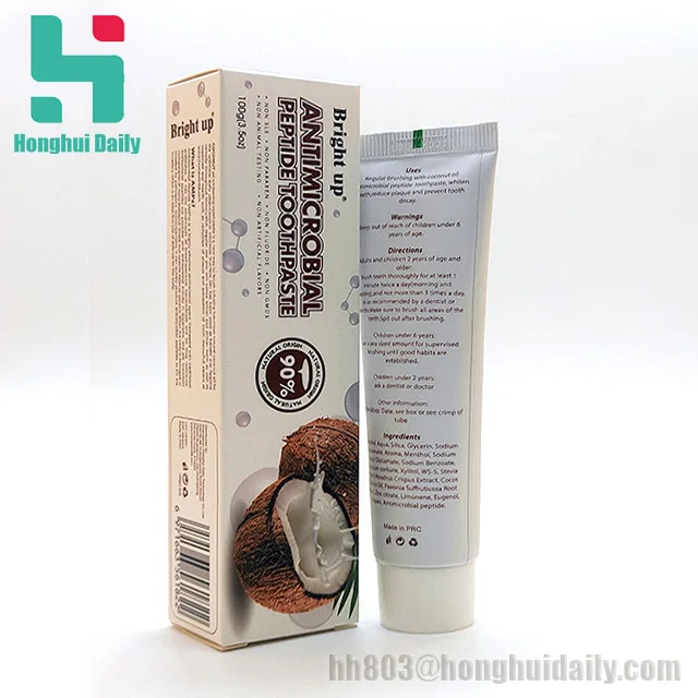 Private label coconut activated charcoal toothpaste with fluoride free