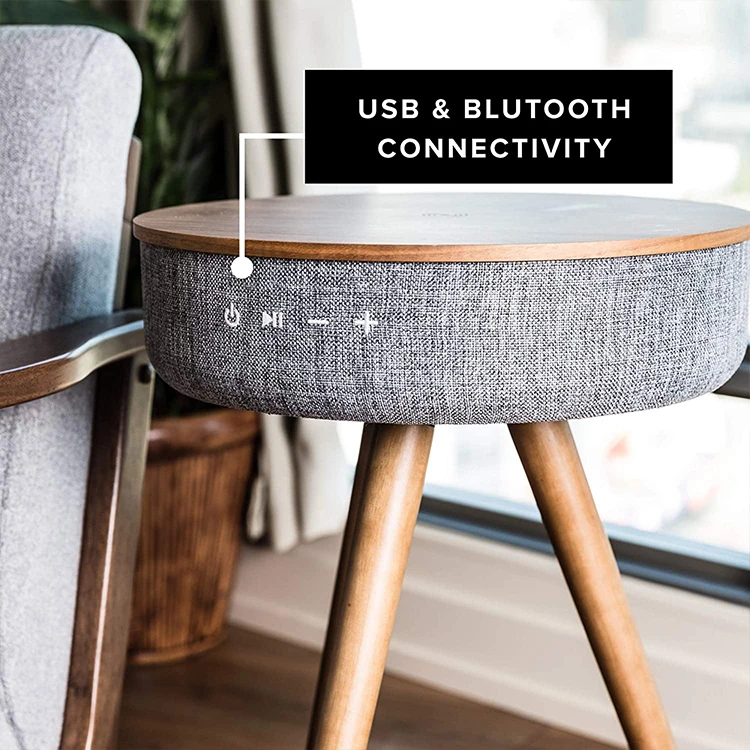 
Portable Speaker Coffee Table With Blutooth Wireless Charger 