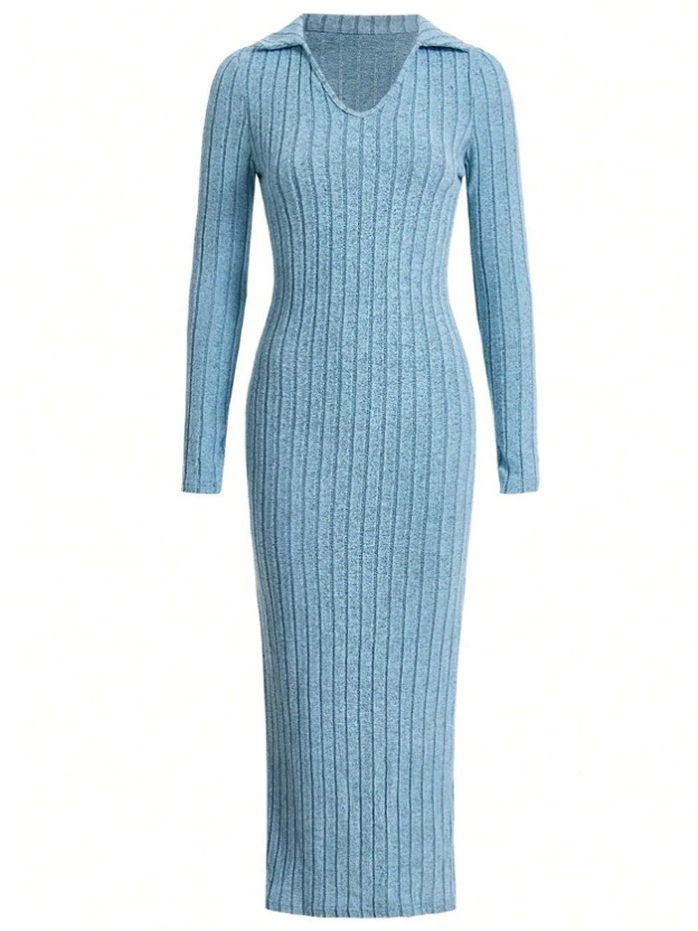 New Spring/Summer 2024 knitted slim lapel long sleeve dress for dropshipping evening dresses