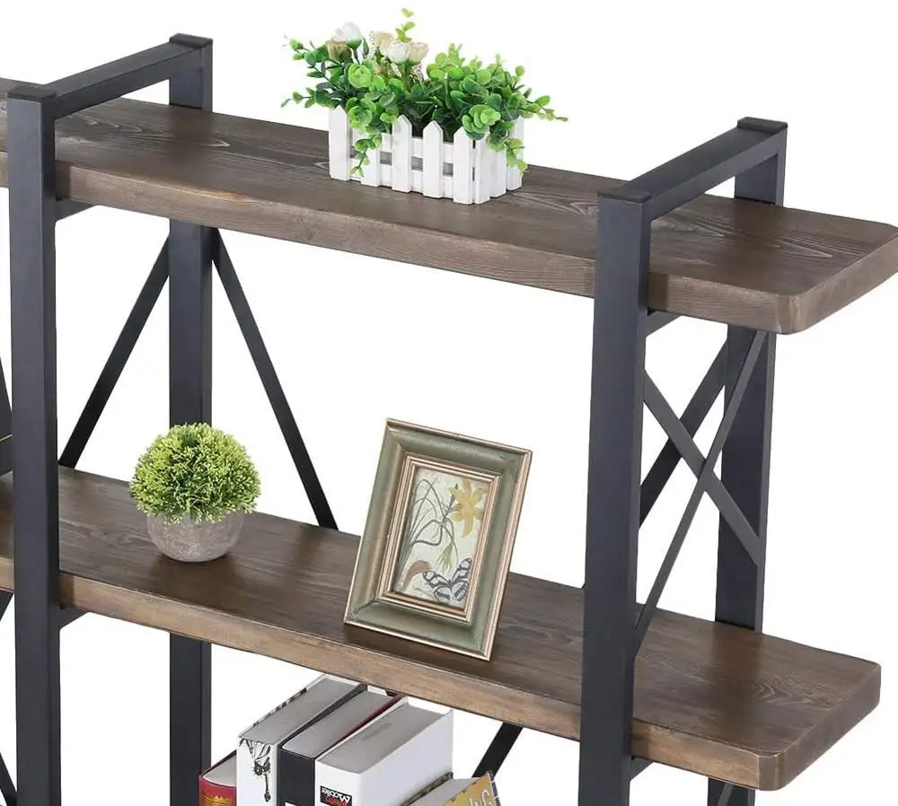 
Ladder Style Bookcases Furniture Vintage Industrial Bookshelf Large Book Shelves for Home Office Decor Display 