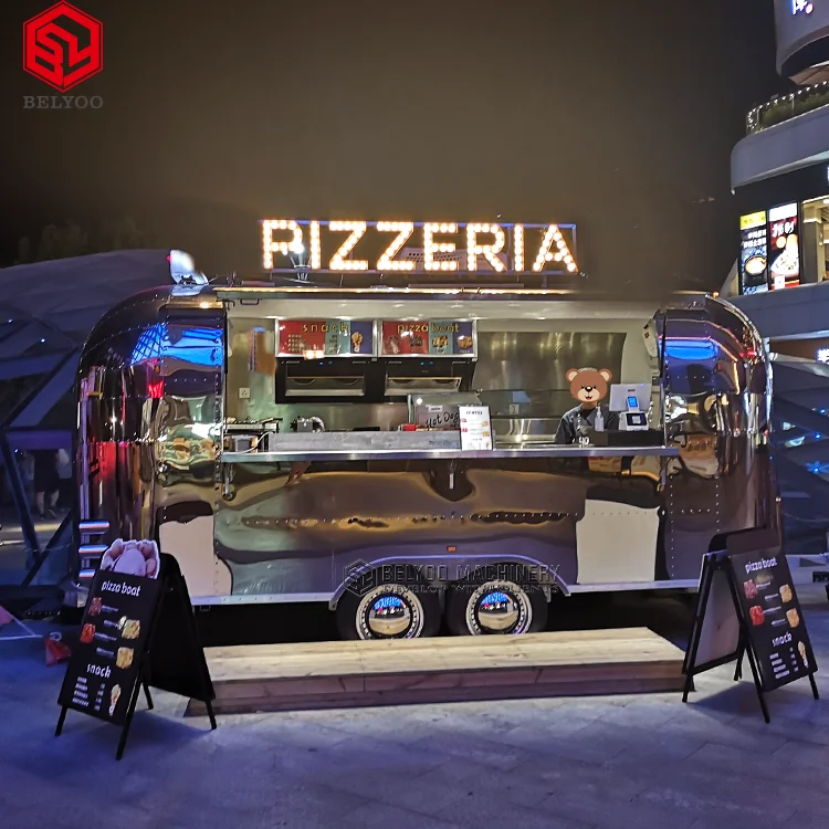  Airstream грузовик для пиццы барбекю кухни Мобильная подставка ресторана тако хот-догов пивной бар концессионный трейлер пищевых