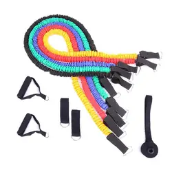 Resistance Tubes With Heavy Duty Protective Nylon Sleeves Anti-Snap 11 Pieces Set Waist Resistance Bands