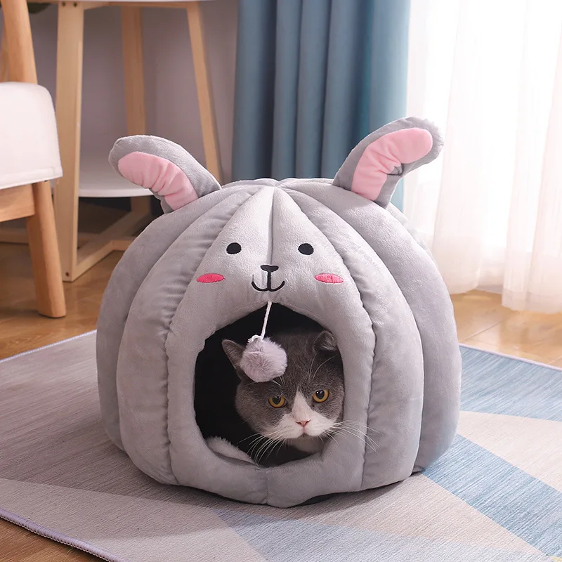 Pet Item Simons Cat Cushion Luxury Dog Bed Warm Cotton Closed Pet House Customized Logo Sticker Cute Cat Bed
