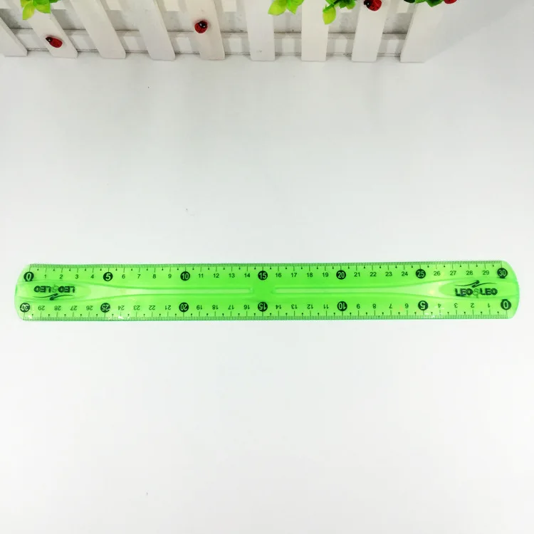 30cm color transparent flexible ruler for student office stationery