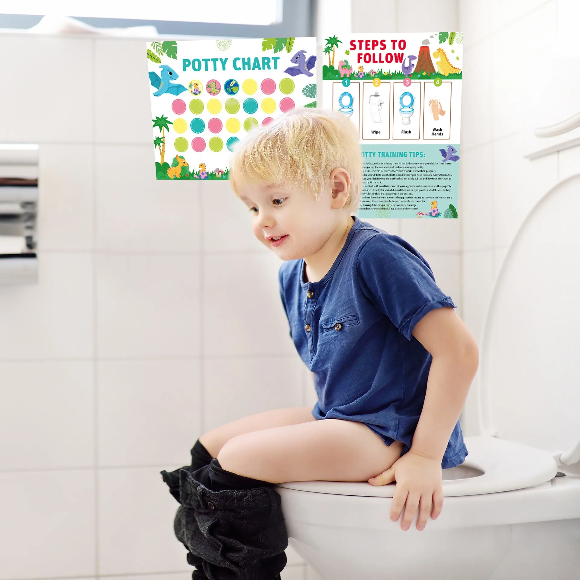 Potty Training Chart Construction Toilet Training Reward Chart with Stickers Boys Girls Toddler Potty Training for School Home