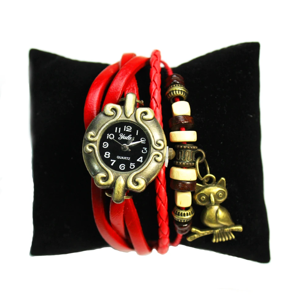 Drop Shipping Vintage reloj de pulsera Clover Watches Women Leather Strap Hot Sell Bracelet Wrist lady bracelet wrap watches