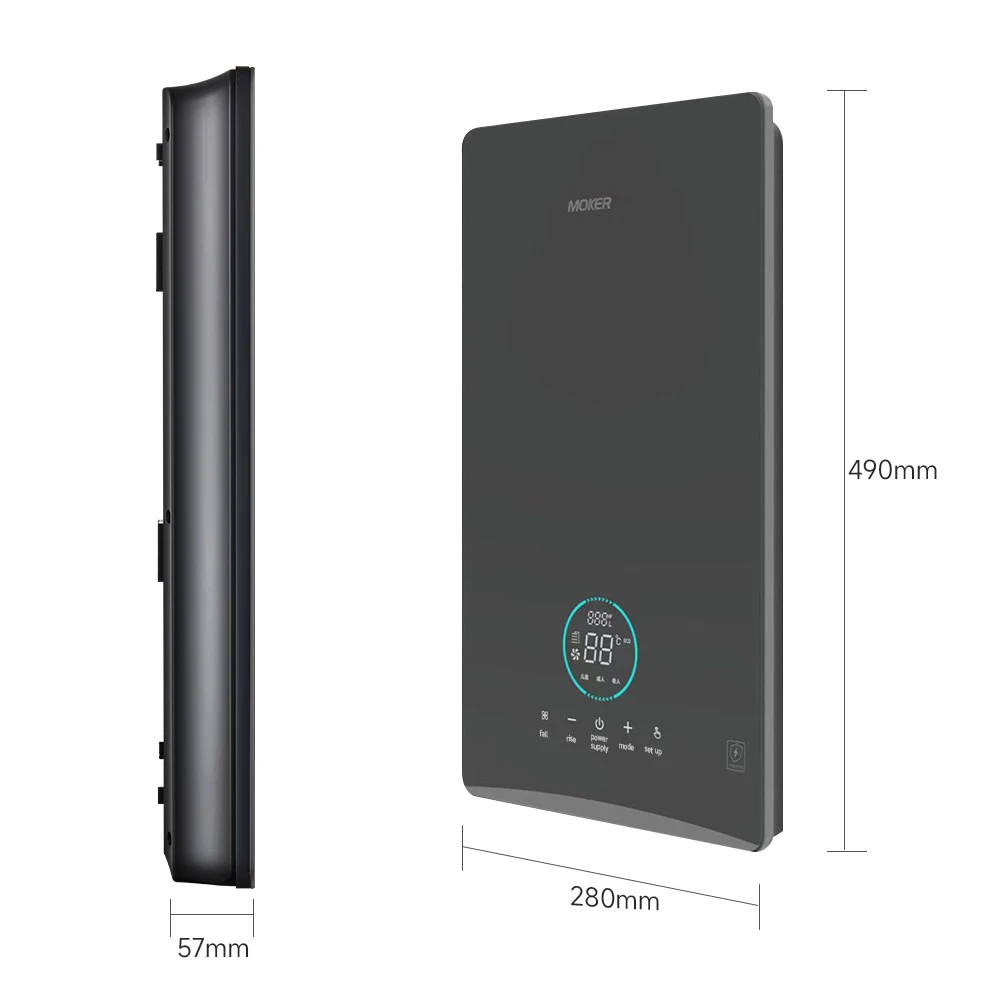 knob switch 3.6kw / 4.5kw / 5.3kw 5-7 L/min factory price electric instant no tank hot water heater to save money