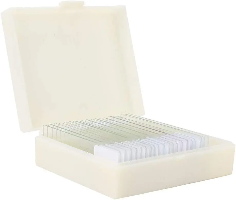 Microscope Prepared Slides 100 Plants and Animal Tissues Includes Labels and Case for Biological Science Education