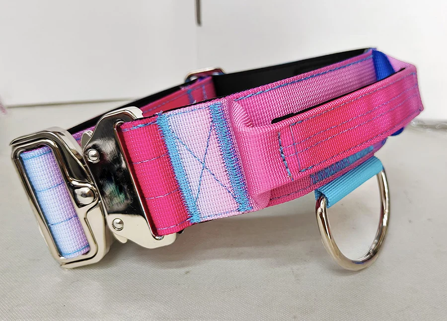 2 inch 4cm 5cm nylon no pull pet collar leash harness adjustable soft padded heavy duty combat tactical dog collar with handle