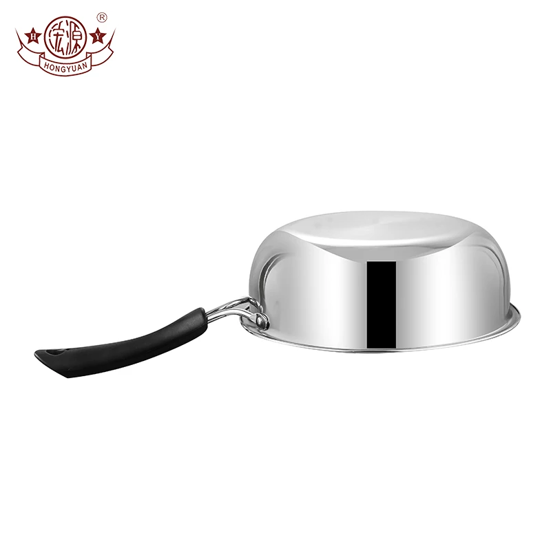 Kitchen cookware thickened mini single handle stainless steel frying pan