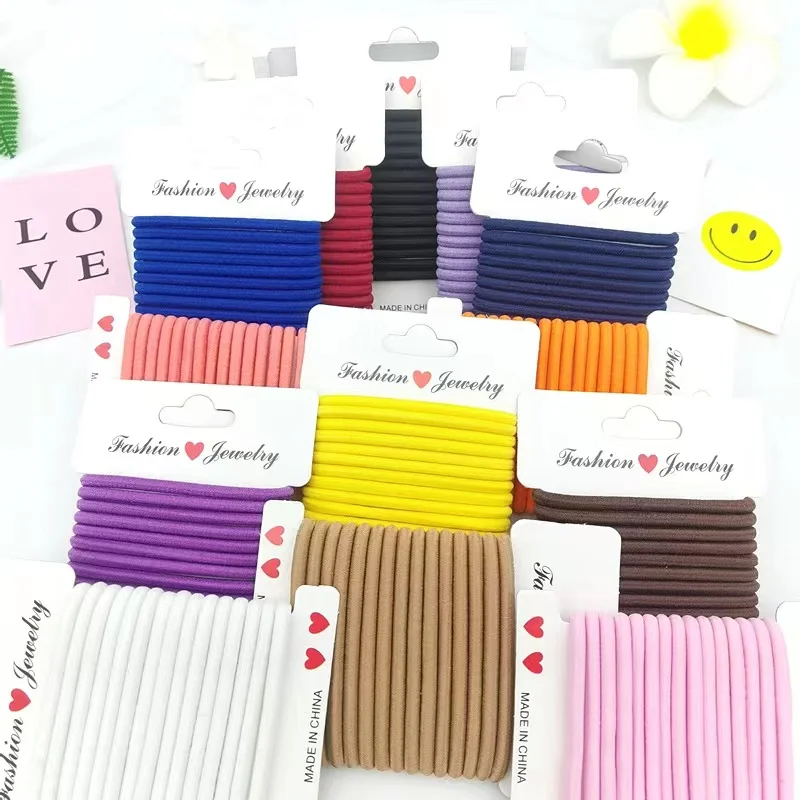 Wholesale 4mm Thickness High Elastic Rubber Hair Bands DIY Mix Colors Rubber Band For Women Hair Accessories