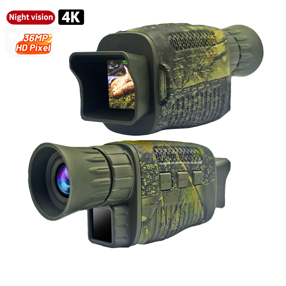 Hunting Trail 5 Digital Zoom 36Mp 4K Video Image Long Range Portable Ir Mini Digital Monocular Night Vision Green