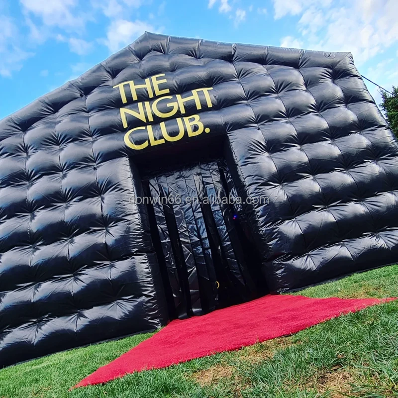 Air Shipping Commercial Black disco light mobile night club tent Inflatable Cube Party Tent inflatable nightclub